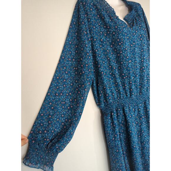 Time & Tru Long Sleeve Handkerchief Corsair Floral Hi Low Dress Women's XXL NWT - Picture 6 of 10